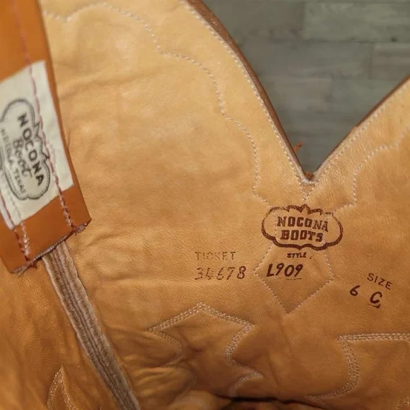 Vintage Nocona Western Brown Exotic Eel Leather Inlay Cowboy Boots Women's 6 C - Picture 11 of 11